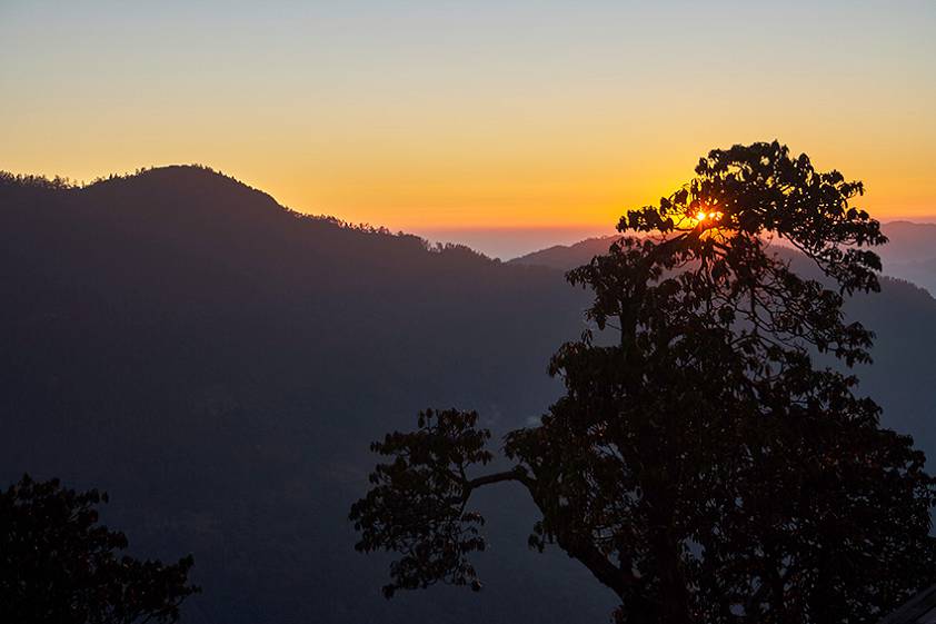 Закат в Гималаях Закат в Гималаях
