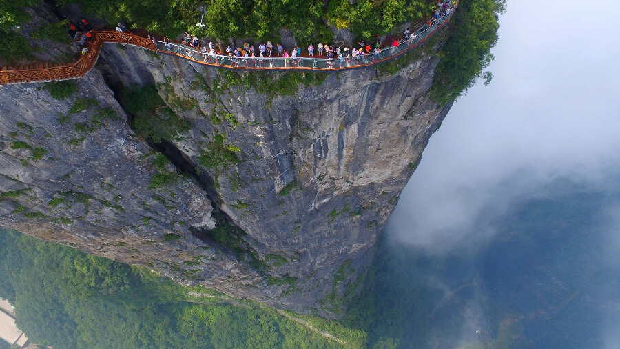 Стеклянный мост, гора Тяньмэньшань