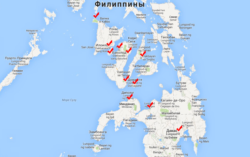Карта моего путешествия по Филиппинам