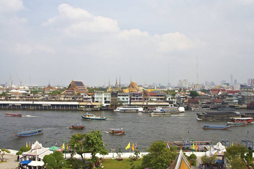 Вид на Бангкок с храма Wat Arun