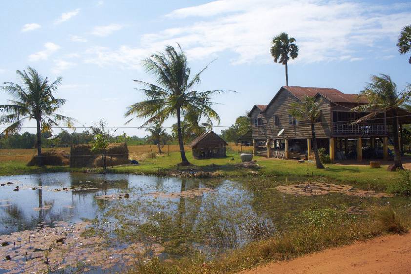Типичный для Камбоджи пейзаж